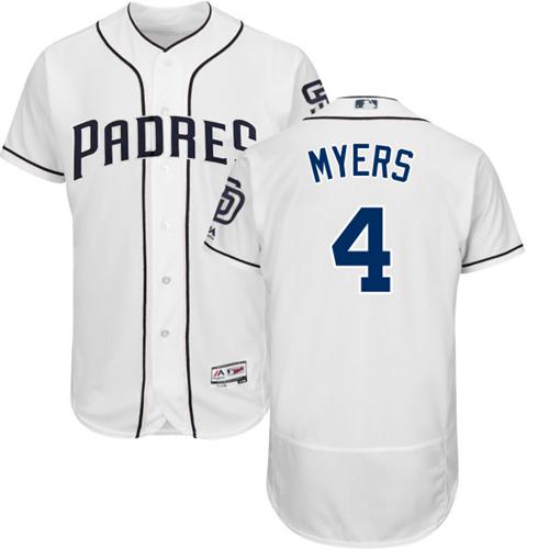 Padres #4 Wil Myers White Flexbase Authentic Collection Stitched MLB Jersey